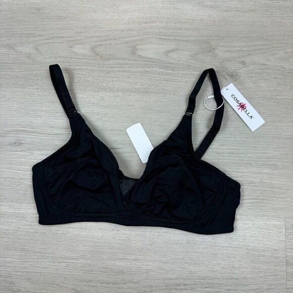 Cosabella Wireless Evolution Soft Bralette Bra Size Small Black Lined Cup Mesh - Picture 2 of 4